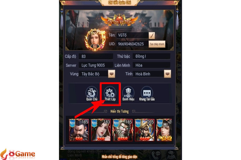 Hướng dẫn nhập code trong Lục Tung Tam Quốc bước 3