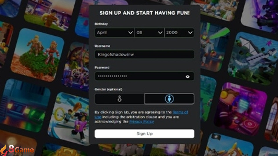 Truy cập tựa game Peroxide và tiến hành đăng nhập tài khoản