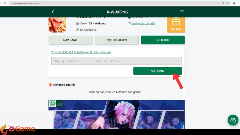 Bước 4 Cách nhập code X-Wukong