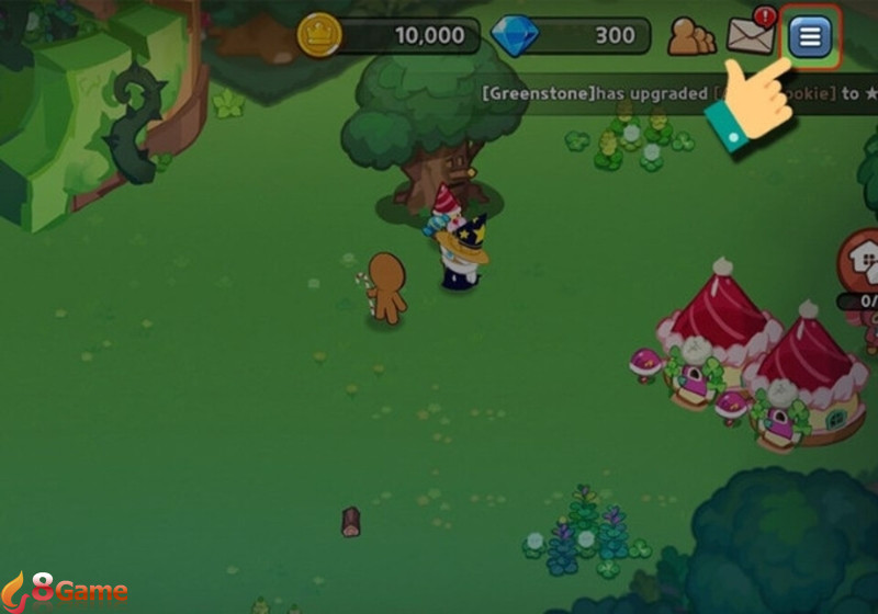 Đăng nhập game và nhấn vào biểu tượng ba gạch