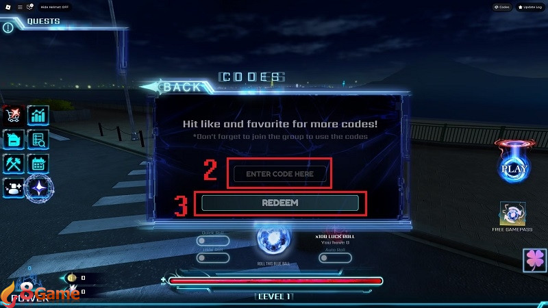 Hướng dẫn cách nhập code Hunters đơn giản bước 3