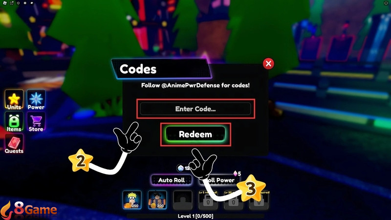 code Anime Power Defense 3