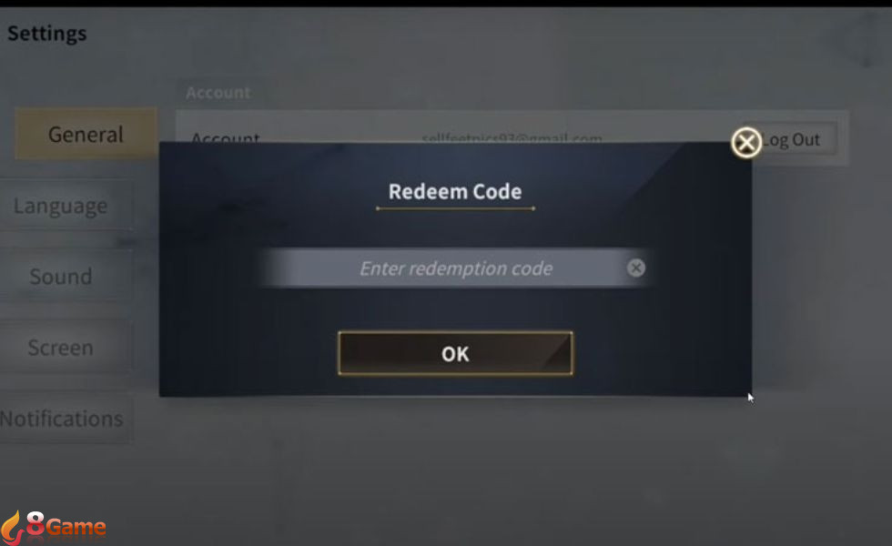 nhập code Rise of Eros