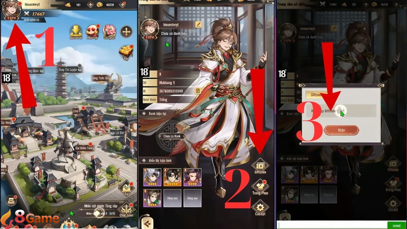 Hướng dẫn chi tiết nhập code mukbang tam quốc