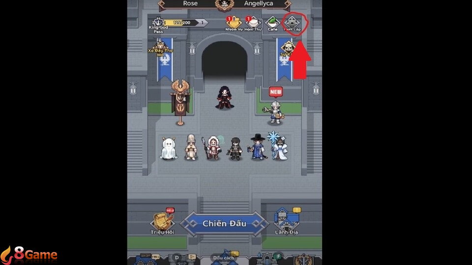 Chọn mục Thiết lập