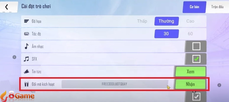Lưu ý khi nhập mã code Football Pro VTC 2025