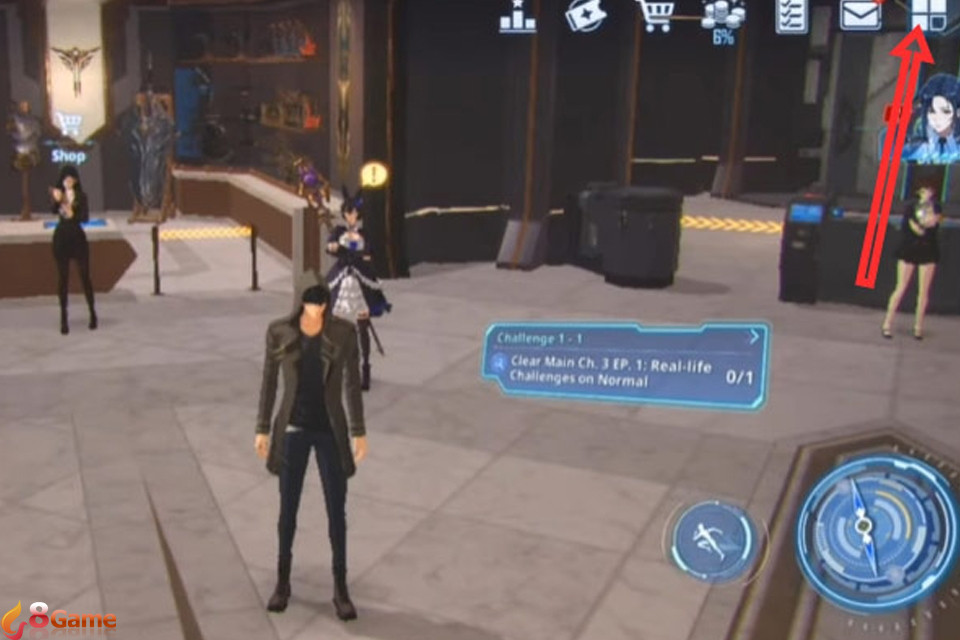 Truy cập game Solo Leveling Arise, đăng nhập tài khoản và chọn các tính năng cài đặt của game.