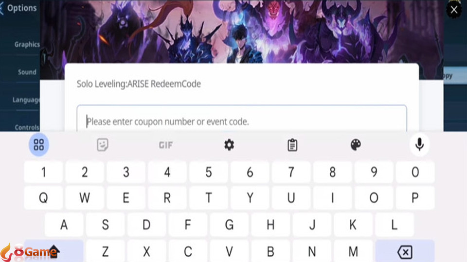 Tiến hành nhập mã code Solo Leveling Arise.