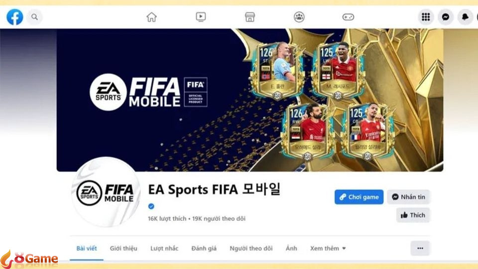 Trang fanpage chính thức của FIFA Mobile