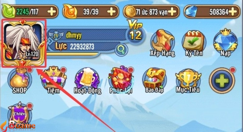 Các bước nhập code Manga Bá Cháy nhận quà bước 1