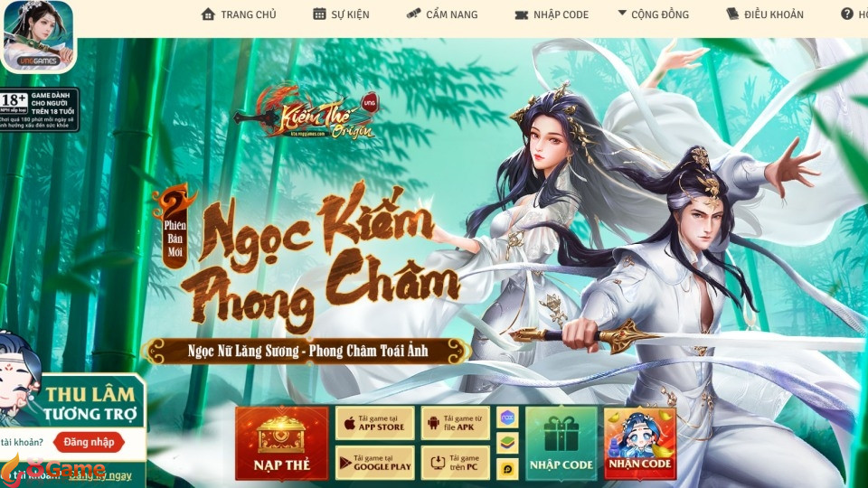 Vào website của game