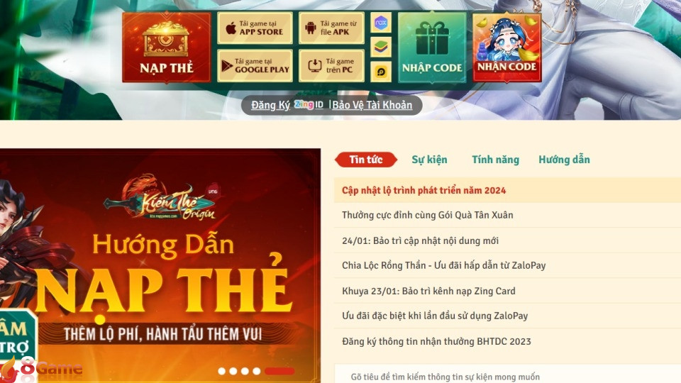 Vào website để theo dõi và nhận thêm code