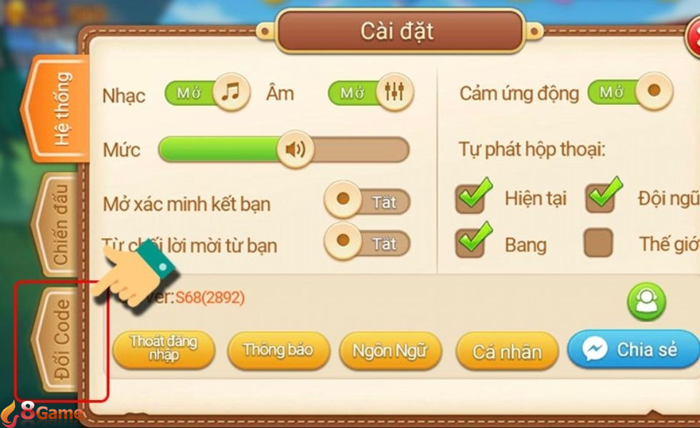 Đổi code game