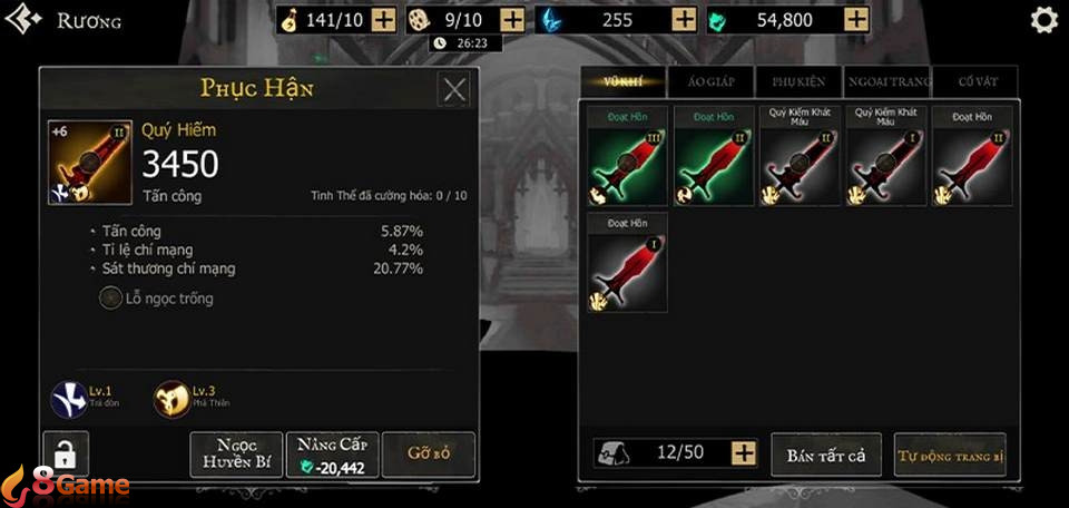 Hệ thống trang bị đa dạng và phong phú