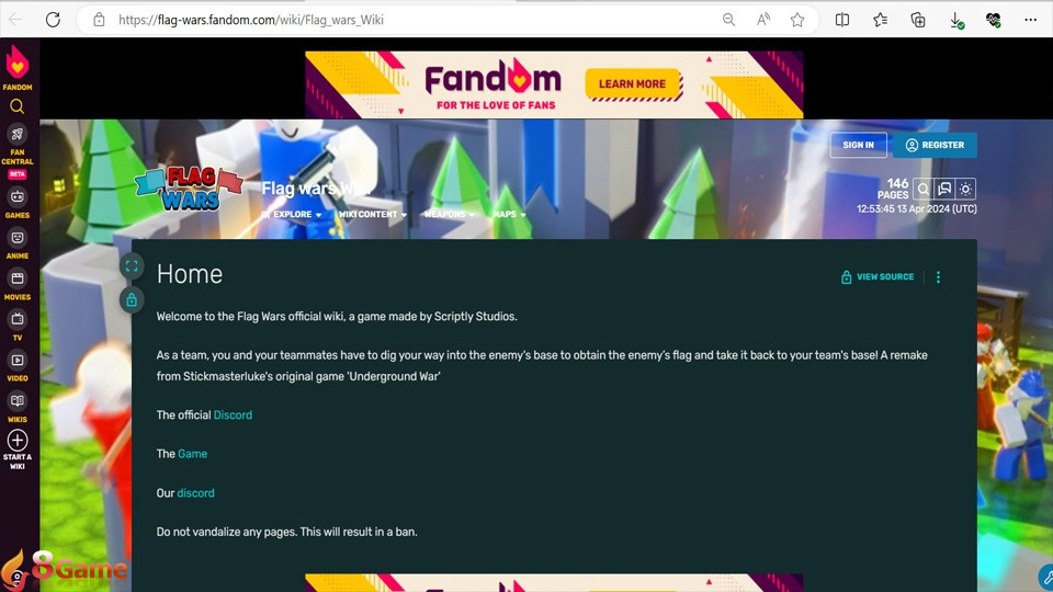 Website fandom game Flag Wars