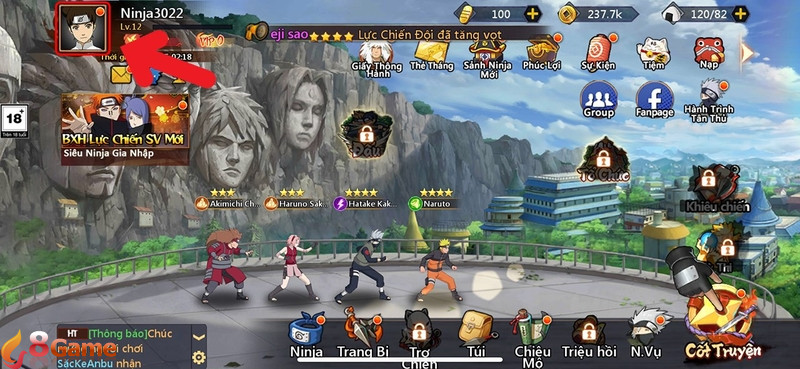 Hướng dẫn cách nhập code Huyền Thoại Làng Lá