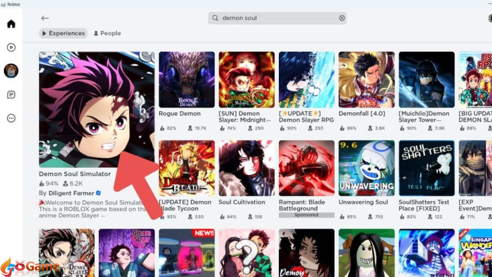 Vào Roblox, tìm game và nhấn “Play”