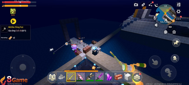 Cách chế tạo cần câu trong Mini World 2