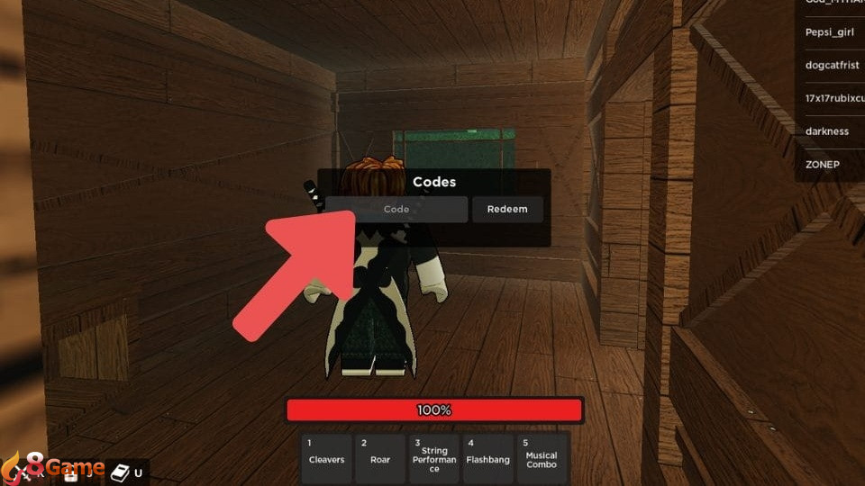 Nhập mã vào ô code sau đó nhấn chọn Reedem