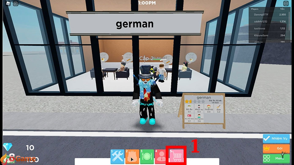 Chọn biểu tượng Shop