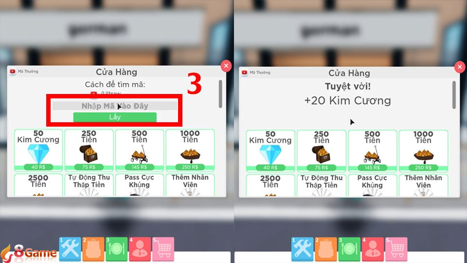 Nhập mã code và nhận thưởng