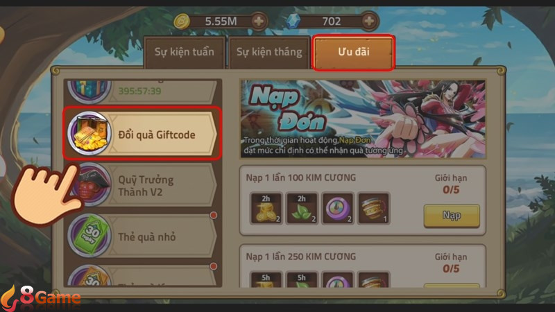 Đổi quà Giftcode