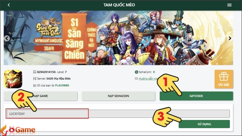 code tam quốc mèo 7