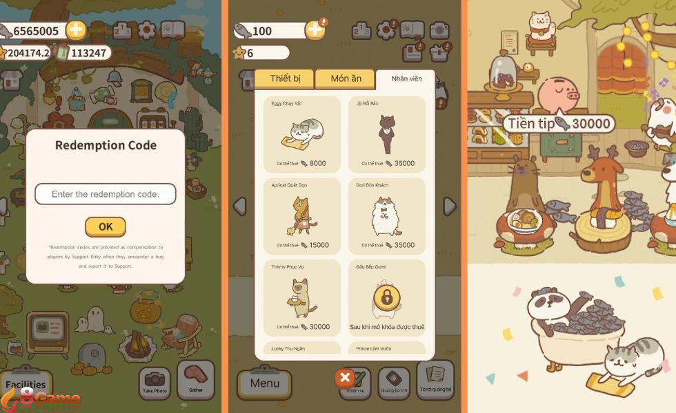 nhập code Animal Restaurant