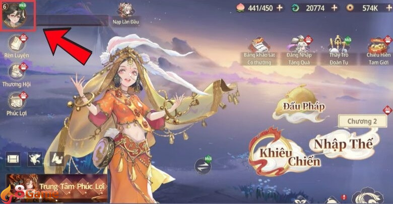 Bước 1: Đăng nhập game