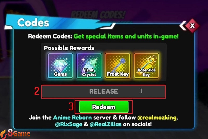 Vào ô Enter code, sau đó thì nhấn Redeem để xác nhận