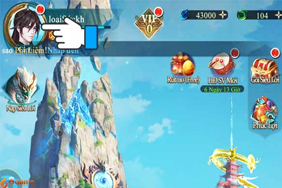 Truy cập game Sơn Hải Kinh 3D Mobile và nhấn vào biểu tượng Avatar.