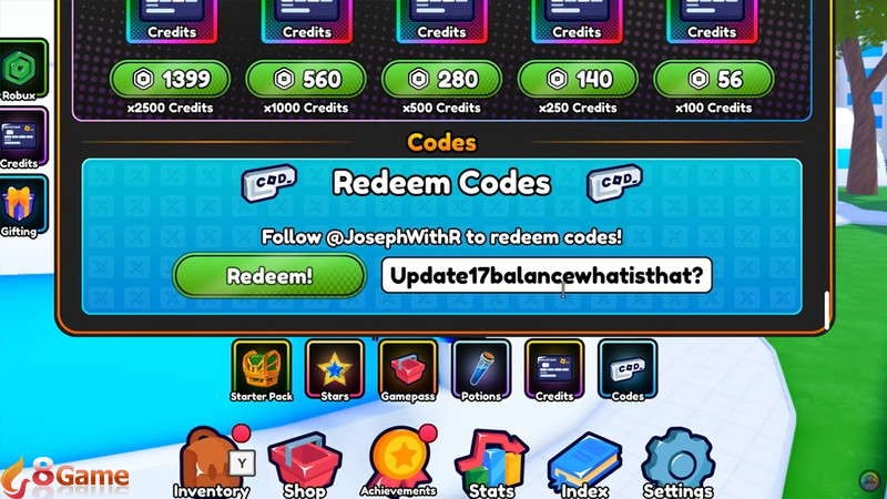 Đảm bảo đúng ký tự khi nhập code Anime Eternal