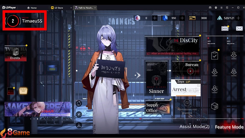 Nhấn chọn vào phần tên người chơi