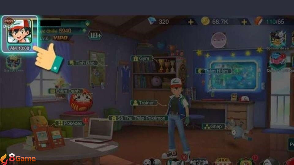 Bấm vào avatar bên góc trái màn hình