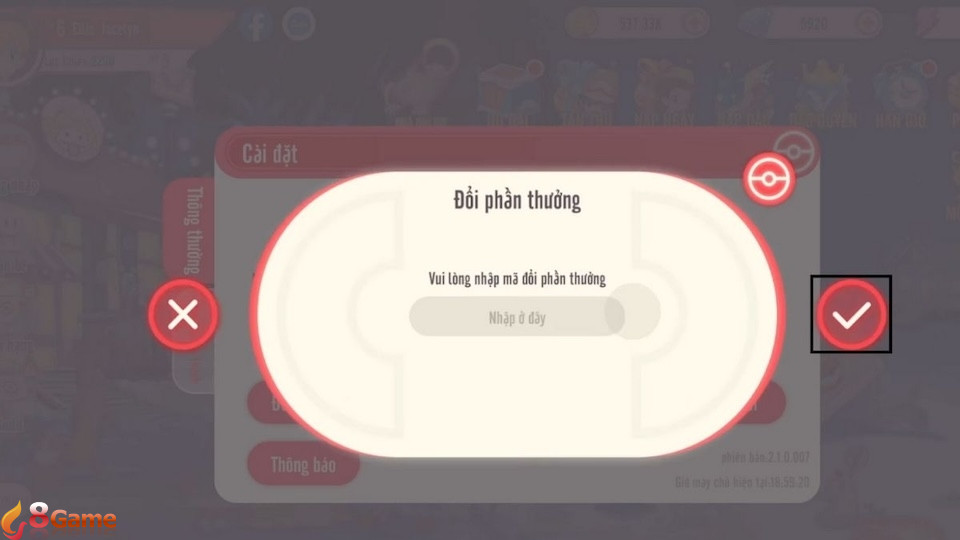 Bước 3 cách nhập code Học Viện Mega cực đơn giản