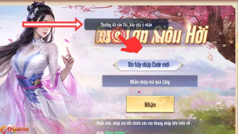 Nhận phần thưởng vào Túi