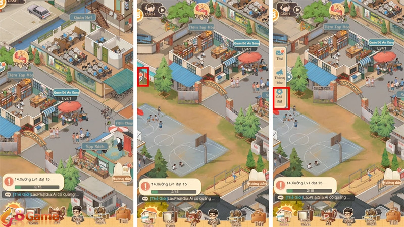 Chọn mục Cài Đặt tại giao diện game