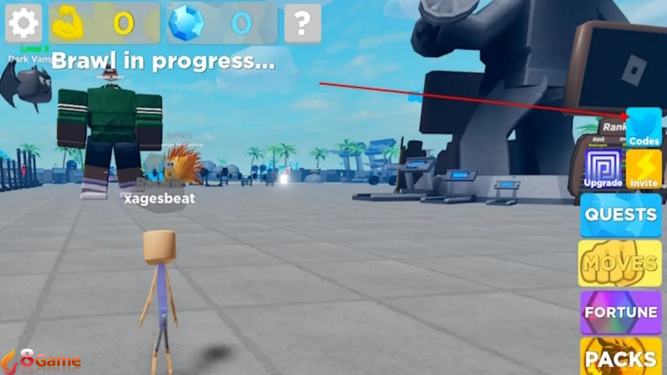 Vào game chọn biểu tượng Codes