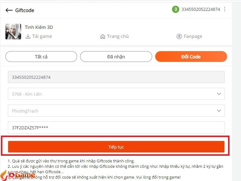 Bước 5 trong quá trình nhập code tình kiếm 3d
