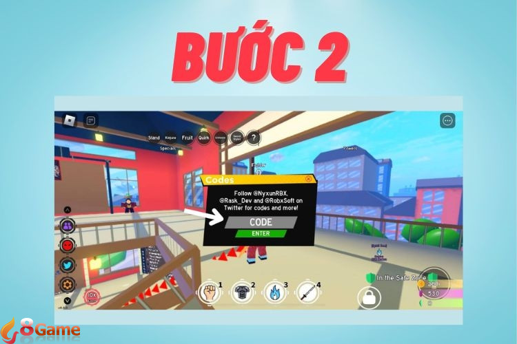 Bước 2 cách đổi mã Anime Fighting Simulator