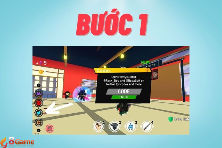 Bước 1 cách đổi mã Anime Fighting Simulator
