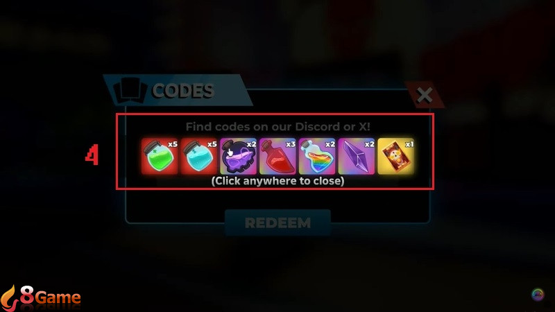 Kiểm tra lại kho đồ hoặc thông báo trong game Anime Card Clash