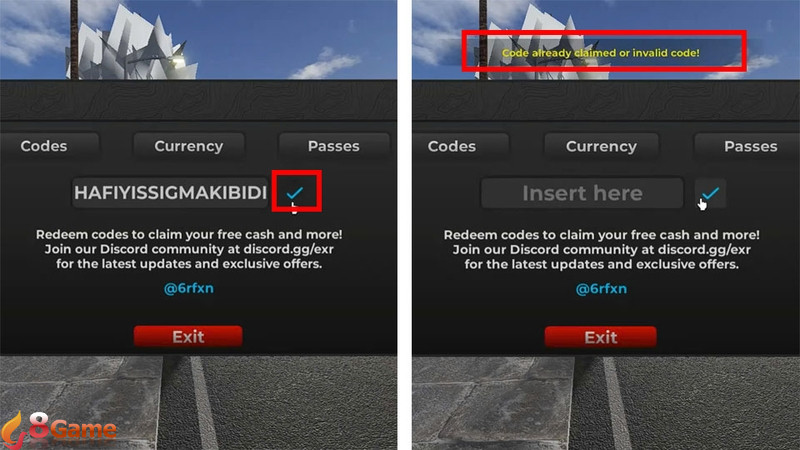 Thông báo xuất hiện sau khi nhập code thành công
