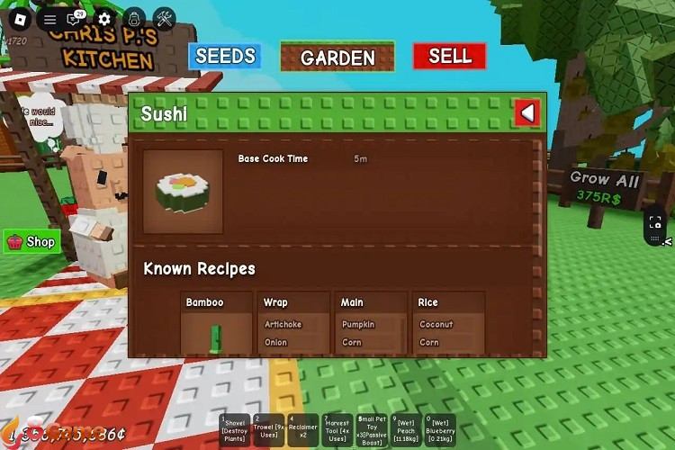 Cách chế sushi trong Grow a Garden từ A đến Z dành cho game thủ